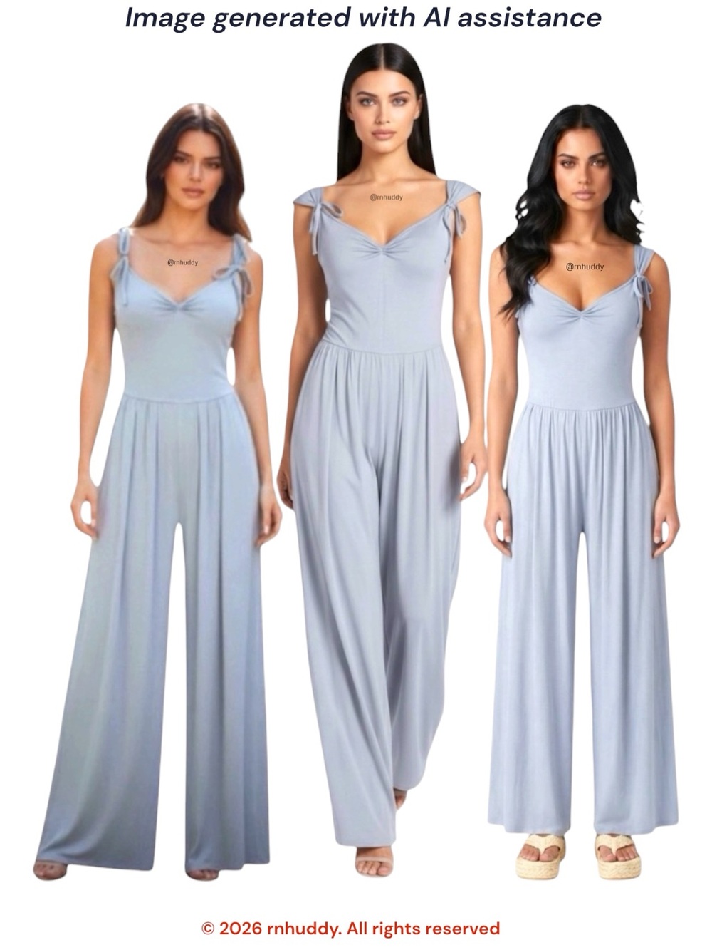 NWT Cider S light blue wide leg jumpsuit with pockets